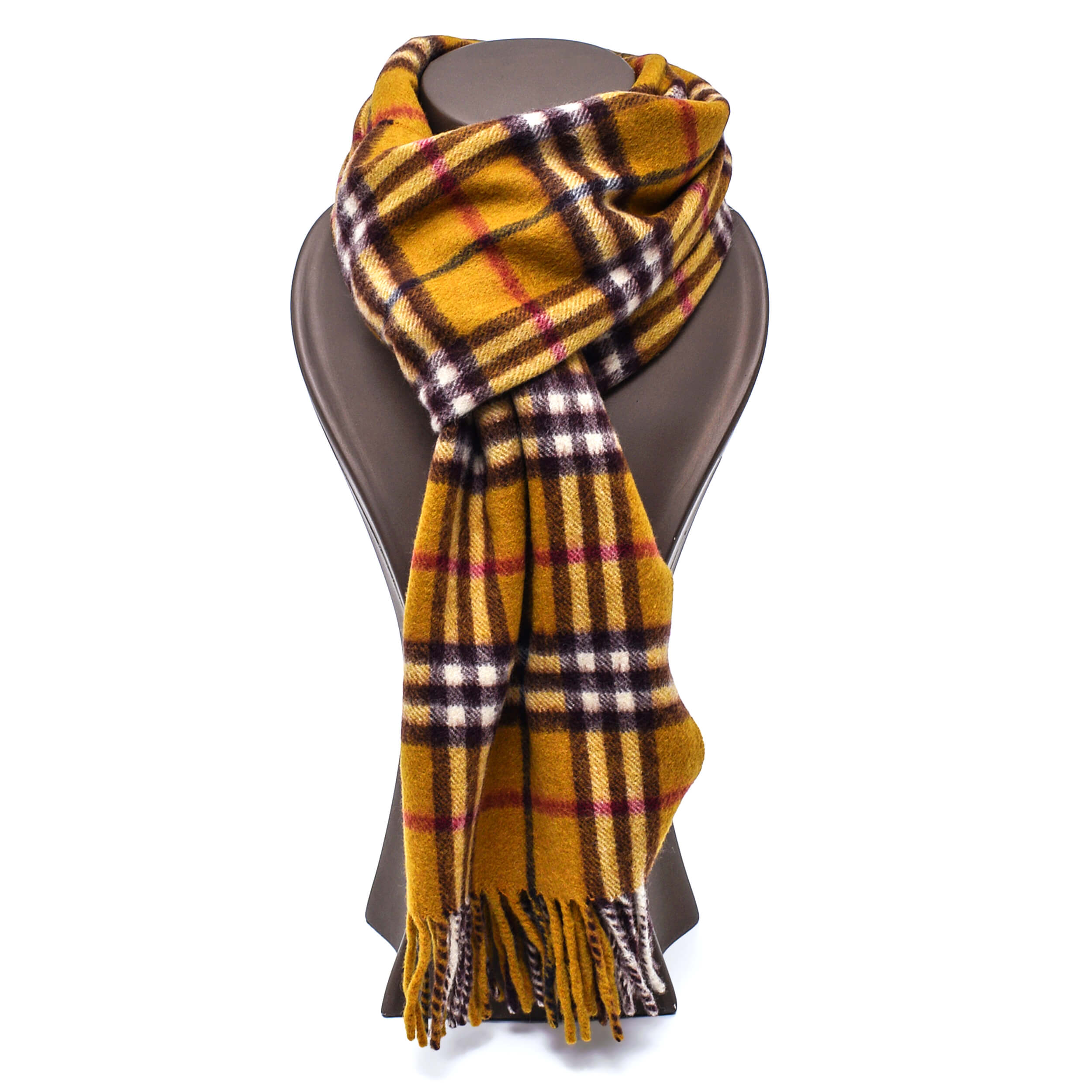 Burberry - Mustard  Wide Check Cashmere Scraf